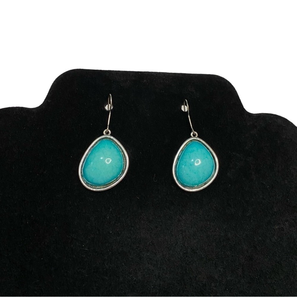Blue Resin Vintage 90s Drop Earrings